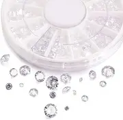 Fashewelry 376pcs Grade A Faceted Cubic Zirconia Cabochons Crystal Clear CZ Diamante Rhinestone Gems with Pointed Back 2/3/4/5/6mm for Nail Art Craft Replacing Jewelry
