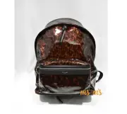 NWT Saint Laurent YSL City BROWN BLACK Tortoiseshell Patent leather Backpack