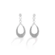 Kelly Herd Clear Teardrop Dangle Earrings - Sterling Silver