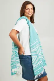 NEW Hammamas Gifts Hammamas Aztec Towel Size OneSize Emerald -