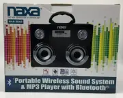 New! NAXA NAS-3043 Portable Wireless Sound System & MP3 Player with Bluetooth