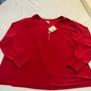 NWT Anne Klein Red Top Blouse Plus Size 3X New