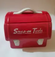 Snap On Tools Ceramic Cookies Jar Tool Bag Tote Box 10X8" RED color NEW!!!!!!!!!