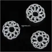 6 Sterling Silver Filigree Bead Cap ap. 7mm #51802