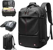 Vacuum Backpack Travel 60L Expandable Multi-Pocket Waterproof Carry On Backpack with Lock Padded Breathable Zipper Closure Travel Backpack for Men Business, Travel Backpack for Men, Carry On Backpa
