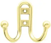 Brass Plated Robe Hook - Double Ball Hook