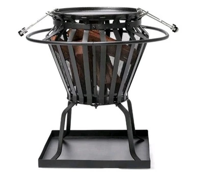 Portable Brazier Heater & BBQ Fire Pit Combo – 2 in 1 Outdoor Heating & Cooking