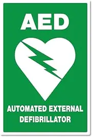 AED Automated External Defibrilator sticker 150mm quality water & fade proof vinyl