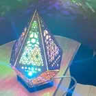 Floor Lamp Bohemian Style USB Wooden Floor Lamp Modern Geometric Light.