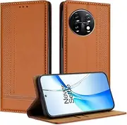 [CYXHCJYH] Compatible with OnePlus 11 Wallet Case, Leather Wallet Cover with 2 Card Holder Slots Kickstand Shockproof Case for OnePlus 11-Brown