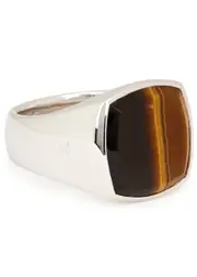 Tom Wood Cushion Tiger Eye Sterling Silver Ring 64