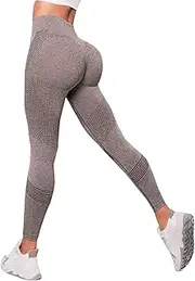[Generic] Yoga Pants for Women Tummy Control Athletic Solid Color Sexy Trousers Regular & Plus Size, Wine, Medium