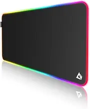 EASEMO Gaming Mouse Pad, RGB Mouse Pad, XXL Large (900 x 400 x 4 mm) with 7 LED Colours, 11 Lighting Modes, and Waterproof Fabric Surface, Non-Slip Rubber Base for PC, Laptop, Keyboard