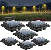 BILLION DUO Gutter Solar Light with Motion Sensor 40 LEDs Solar Lights for Outdoor Use Black Garden Lighting Warm White Solar Light 3W PIR Security Wall Light Outdoor Lamp for Garage, Patio