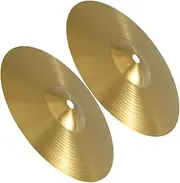 Gatuida 2pcs Set Cymbals Drum Bell Cymbal Drum Crash Musical Jazz Brass