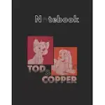 NOTEBOOK: DISNEY THE FOX AND THE HOUND TOD COPPER RETRO NOTEBOOK FOR DOG FANS ANIMAL PRINT JOURNAL COLLEGE RULED BLANK LINED 110