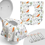 Toilet Seat Covers Disposable - 20 Pack - Waterproof, Ideal for Kids and Adults – Extra Large, Individually Wrapped for Travel, Toddlers Potty Training in Public Restrooms (Easter Bunny, 20)
