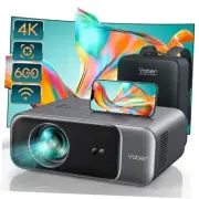 [Auto Focus/4K Support] Projector with WiFi 6 and Bluetooth 5.2, Pro V9 600
