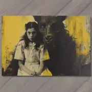 4x6" Scary Monster Girl Weird Pet Creepy Unusual Nightmare Imaginary Friend