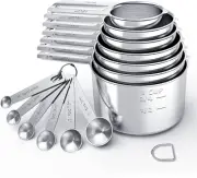 Stainless Steel Measuring Cups & Spoons Set, Cups and Spoons,Kitchen Gadgets for