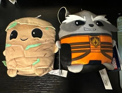 Rocket and Groot Cuutupia Marvel 6" Plush Stuffed Toys Set Fan Gift Collect NWT