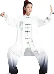 [generic] Tai Chi Clothes for Mens Womens Martial Arts Suit Kung Fu Uniform Morning Exercise Performance Training Suit Chinese Style Meditation,White-3XL