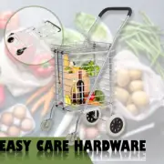 Portable Folding Shopping Trolley 4 Wheel Lid Aluminium Foldable Basket Cart