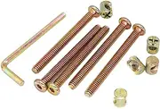 cSeao Baby Bed Crib Bolts Hardware Parts, 12-Pack 1/4-20 Inch Socket Cap Bolts Barrel Nuts for Furniture Chairs Table Cot Crib (3-1/2 Inch)