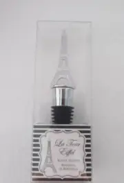 La Tour Eiffel Tower Wine Bottle Stopper Silver Tone - NIB
