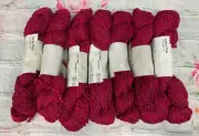 7 Hanks Yarns Plus Cotton Rayon Wool acrylic Poly Yarns Berry Color Y8