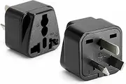 LZLRUN Universal Travel Adapter US,EU,UK to Australian Power Plug Adapter, Travel Plug Multiplug, 3-Pin Universal AU Adapters with Safety Grounded Pin (Black 2PCS)