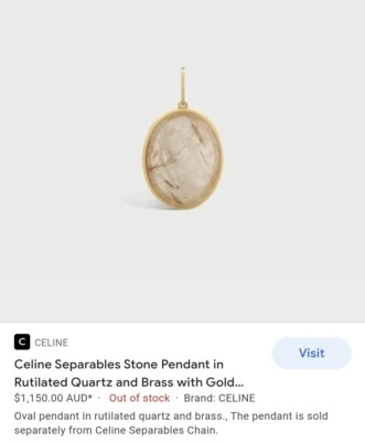 Céline Separables Stone Pendant In Rutilated Quartz SOLD OUT