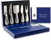 Nozh 5-piece Stainless Steel Cheese Knife Set Cheese Knives Set Makes a Desirable Gift - Functional Charcuterie Utensils - Gift Ready Charcuterie Board Accessories - Cheese Board Knife Set