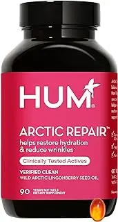 HUM Arctic Repair - Anti-Aging Supplement - Vitamins A & E Rejuvenate Skin Hydration - Omega 3, 6 & 9 with Lingonberry Seed Oil to Help Diminish Appearance of Wrinkles (90 Vegan Softgels)
