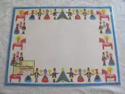 Vintage Caspari Scandinavian Christmas -Set of 6 Paper Placemats-Unopened 1975