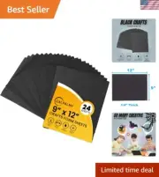 24 Ct Sheets Black EVA Cosplay Foam in 9” x 12’’ Sheets; High Density Thick F...