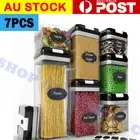7PCS Airtight Food Storage Containers Kitchen Dry Food Pantry Organization Set