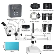 HY-1135 48MP Trinocular Microscope Camera Simul-Focal Double Boom Stand 7X-45X