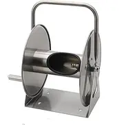 Stainless Steel Wall Mounted Hose Reel, Garden Hose Holder with Storage Shelf Portable Wall/Floor Mounted Metal Water Hose Reel for Garden Hoses