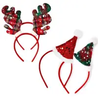 在飛比找momo購物網優惠-【橘魔法】（2入）聖誕帽 麋鹿 造型立體髮圈(髮飾 髮箍 聖