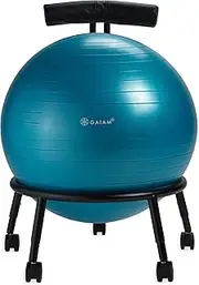 Gaiam Adjustable Custom-Fit Balance Ball Chair, Stability Ball Desk Chair with 55cm Yoga Ball, Inflation Pump and Exercise Guide for Home or Office
