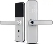 Smart Lock, X5 Biometric Fingerprint Security Intelligent Tuya Smart APP Password Electronic Door Lock Built-in Eight Language Voices,for Bedroom Hotel Office Apartment(28x300 6085) FANDIAO