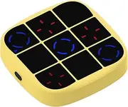 Tic Tac Toe Bolt 4-in-1 Handheld Puzzle Console - Electronic Educational Memory Growth Game - Portable Travel Board for Car Ride - Kids and Adults (Yellow)