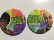 2 Austin Powers The Spy Who Shagged Me Pin Mike Meyers Dr. Evil Buttons 1999