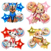 5pcs Paw Patrol Chase Skye Marshall Foil Balloon Set Birthday Party Decorations