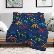 CHUKIWIS Dinosaur Toys Gifts for Kids Boys, Dinosaur Blanket for Boys Girls Kids Blue Dino Throw Blankets for Couch, Birthday Halloween Easter Presents for Kids Age 2-12 Year Old Soft Throw 50""x60""