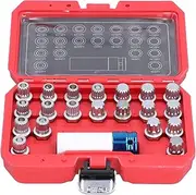 XTevu Wheel Lock Removal Tool Set, Lug Nut Extractor Kit and Wheel Bolt Remover Compatible with BMW E12 E21 E23 E24 E38 E81, 21pcs Locking Lug Nut Removal Socket Set