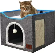 Cat Beds for Indoor Cats, Foldable Cat House Suitable for All Seasons, Cat Cube
