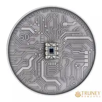 在飛比找蝦皮商城優惠-【TRUNEY貴金屬】2021微晶片50週年紀念仿古紀念性銀