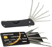Loboo Idea Pocket Multitool Folding Lock Pick Set with Loboo Idea Credit Card Lock Picking Tool Kit, Mini Lockpick/Locksmith Tool Kit for Beginers and Pro Locksmiths